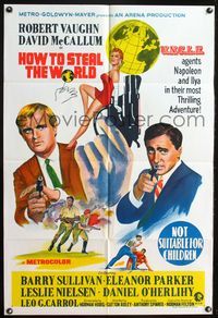 9j533 HOW TO STEAL THE WORLD Aust 1sh '68 Robert Vaughn is The Man from UNCLE, different art!!