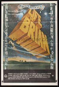 9j541 LIFE OF BRIAN Aust 1sh '79 Monty Python, Graham Chapman, William Stout title art!