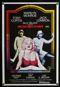 9j571 SOME LIKE IT HOT Aust 1sh R80 sexy Marilyn Monroe with Tony Curtis & Jack Lemmon in drag!
