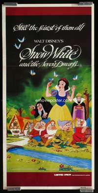 9j910 SNOW WHITE & THE SEVEN DWARFS Aust daybill R83 Walt Disney animated cartoon fantasy classic!