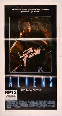 9j598 ALIENS Aust daybill '86 James Cameron, some places in the universe you don't go alone!