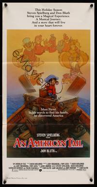 9j602 AMERICAN TAIL Aust daybill '86 Steven Spielberg, Don Bluth, art of Fievel by Drew Struzan!
