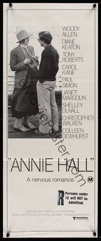 9j606 ANNIE HALL Aust daybill '77 full-length Woody Allen & Diane Keaton, a nervous romance!