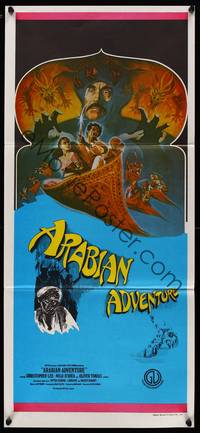 9j610 ARABIAN ADVENTURE Aust daybill '79 cool art of villain Christopher Lee!