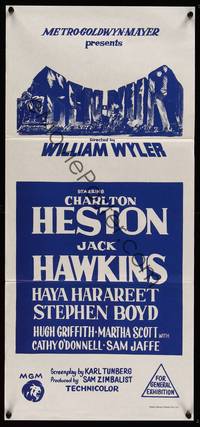 9j622 BEN-HUR Aust daybill R70s Charlton Heston, William Wyler classic religious epic!
