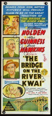 9j642 BRIDGE ON THE RIVER KWAI Aust daybill '58 William Holden, Alec Guinness, David Lean classic!