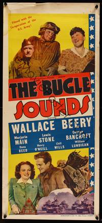 9j646 BUGLE SOUNDS Aust daybill '42 military man Wallace Beery & Marjorie Main!