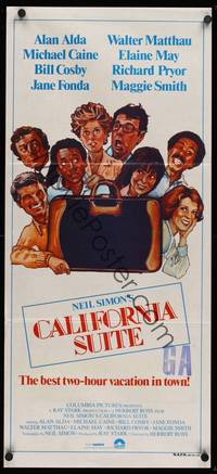 9j650 CALIFORNIA SUITE Aust daybill '78 Alan Alda, Michael Caine, Fonda, all-star cast Drew art!