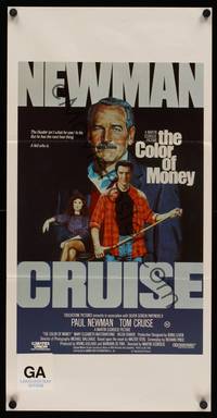 9j668 COLOR OF MONEY Aust daybill '86 Robert Tanenbaum art of Paul Newman & Tom Cruise!