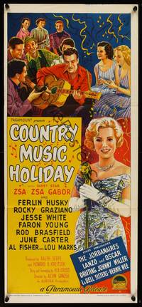 9j673 COUNTRY MUSIC HOLIDAY Aust daybill '58 Zsa Zsa Gabor, Ferlin Husky & country music stars!
