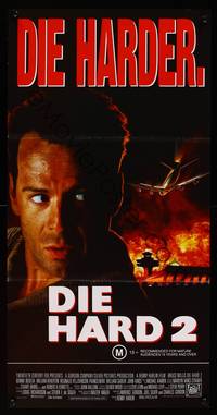 9j693 DIE HARD 2 Aust daybill '90 tough guy Bruce Willis is in the wrong place at the right time!