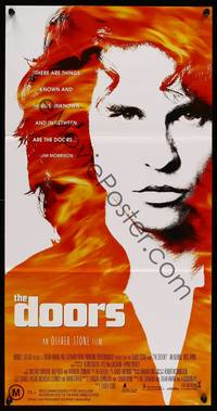 9j698 DOORS Aust daybill '90 cool image of Val Kilmer as Jim Morrison, directed by Oliver Stone!