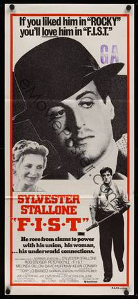 9j709 F.I.S.T. Aust daybill '77 great images of Sylvester Stallone, Melinda Dillon!