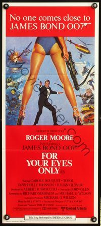 9j716 FOR YOUR EYES ONLY Aust daybill '81 no one comes close to Roger Moore as James Bond 007!