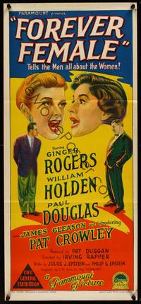 9j717 FOREVER FEMALE Aust daybill '54 Ginger Rogers, William Holden, Paul Douglas, Pat Crowley