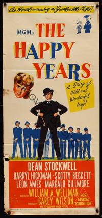 9j753 HAPPY YEARS Aust daybill '50 Dean Stockwell, Darryl Hickman, directed by William Wellman!