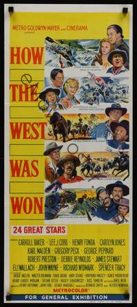 9j762 HOW THE WEST WAS WON Aust daybill '64 Ford, Debbie Reynolds, Gregory Peck & all-star cast!
