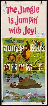 9j778 JUNGLE BOOK Aust daybill R82 Walt Disney cartoon classic, great image of all characters!
