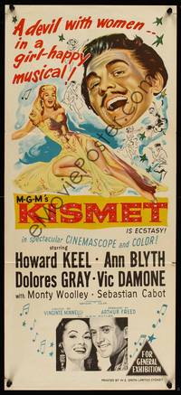 9j786 KISMET Aust daybill '56 Howard Keel, Ann Blyth, ecstasy of song, spectacle & love!