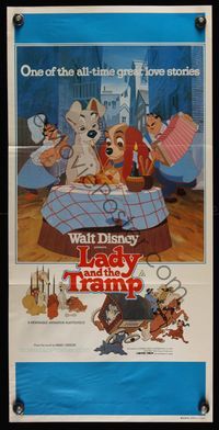 9j788 LADY & THE TRAMP Aust daybill R80 Walt Disney romantic canine dog classic cartoon!
