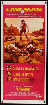 9j795 LAWMAN Aust daybill '71 Burt Lancaster, Robert Ryan, Lee J. Cobb, directed by Michael Winner