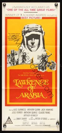 9j797 LAWRENCE OF ARABIA Aust daybill R70s David Lean classic starring Peter O'Toole!