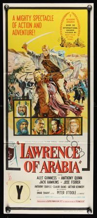9j796 LAWRENCE OF ARABIA Aust daybill '63 David Lean classic starring Peter O'Toole!