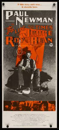 9j800 LIFE & TIMES OF JUDGE ROY BEAN Aust daybill '72 John Huston, art of Newman by Richard Amsel!