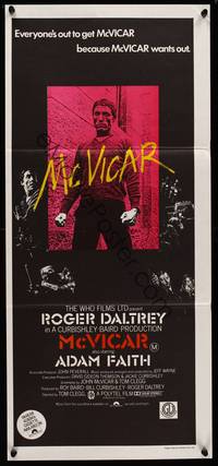 9j815 McVICAR Aust daybill '81 different art of toughguy Roger Daltrey, Adam Faith!
