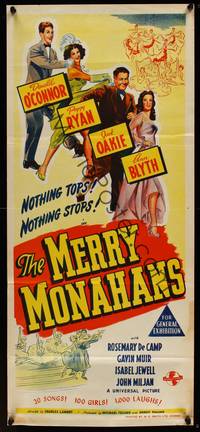 9j818 MERRY MONAHANS Aust daybill '44 art of Donald O'Connor, sexy Peggy Ryan & Ann Blyth!