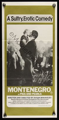 9j824 MONTENEGRO Aust daybill '81 Dusan Makavejev, Susan Anspach, sultry image!