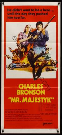 9j829 MR. MAJESTYK Aust daybill '74 Charles Bronson, written by Elmore Leonard!