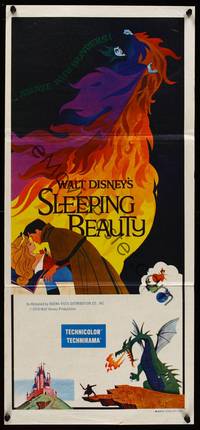 9j907 SLEEPING BEAUTY Aust daybill R1970s Walt Disney cartoon fairy tale fantasy classic!