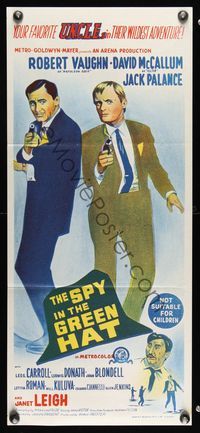 9j917 SPY IN THE GREEN HAT Aust daybill '66 Robert Vaughn & David McCallum, Man from U.N.C.L.E.!