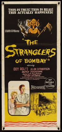 9j931 STRANGLERS OF BOMBAY Aust daybill '60 Guy Rolfe, Allan Cuthbertson, it actually happened!