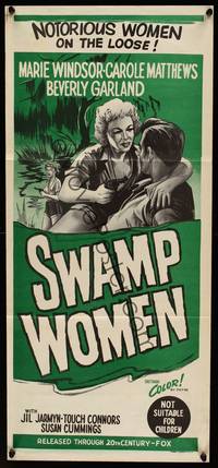 9j938 SWAMP WOMEN Aust daybill '55 notorious women on the loose, Marie Windsor!