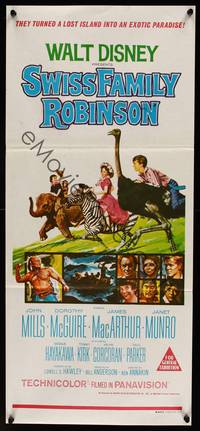 9j941 SWISS FAMILY ROBINSON Aust daybill R68 John Mills, Walt Disney family fantasy classic!