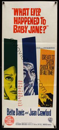 9j975 WHAT EVER HAPPENED TO BABY JANE? Aust daybill '62 Aldrich, Bette Davis & Joan Crawford!