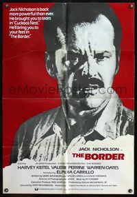 9j509 BORDER Aust 1sh '82 cool close-up of Jack Nicholson as border patrolman!