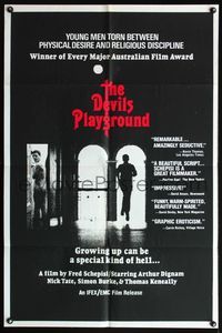 9j519 DEVIL'S PLAYGROUND Aust 1sh '76 Fred Schepisi, growing up can be a special kind of hell!