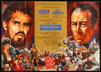 9j023 AGONY & THE ECSTASY German 33x47 '65 great different art of Charlton Heston & Rex Harrison!
