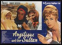 9j026 ANGELIQUE & THE SULTAN German 33x47 '68 Angelique et le sultan, sexy Michele Mercier!