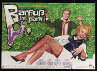 9j031 BAREFOOT IN THE PARK German 33x47 '67 great artwork of Robert Redford & sexy Jane Fonda!