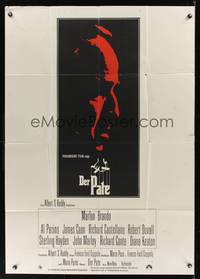 9j069 GODFATHER German 33x47 '72 Marlon Brando & Al Pacino in Francis Ford Coppola crime classic!