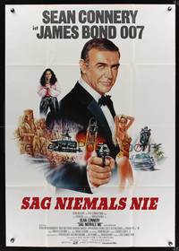 9j082 NEVER SAY NEVER AGAIN German 33x47 '83 art of Sean Connery as James Bond 007 by R. Dorero!