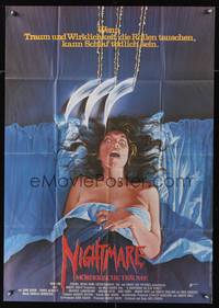 9j085 NIGHTMARE ON ELM STREET German 33x47 '84 Wes Craven, different horror art by Lutz Rohrbach!