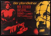 9j087 PAWNBROKER German 33x47 '64 concentration camp survivor Rod Steiger, by Sidney Lumet!