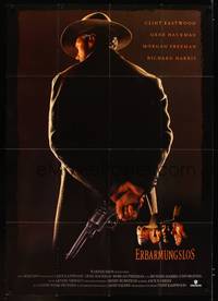 9j104 UNFORGIVEN video German 33x47 '92 gunslinger Clint Eastwood with his back turned!