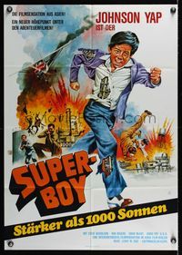 9j155 BIONIC BOY German '78 weird sci-fi movie, wild art of Johnny Yap in title role!