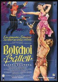 9j162 BOLSHOI BALLET German '57 wonderful art of sexy dancer Galina Ulanova held aloft!